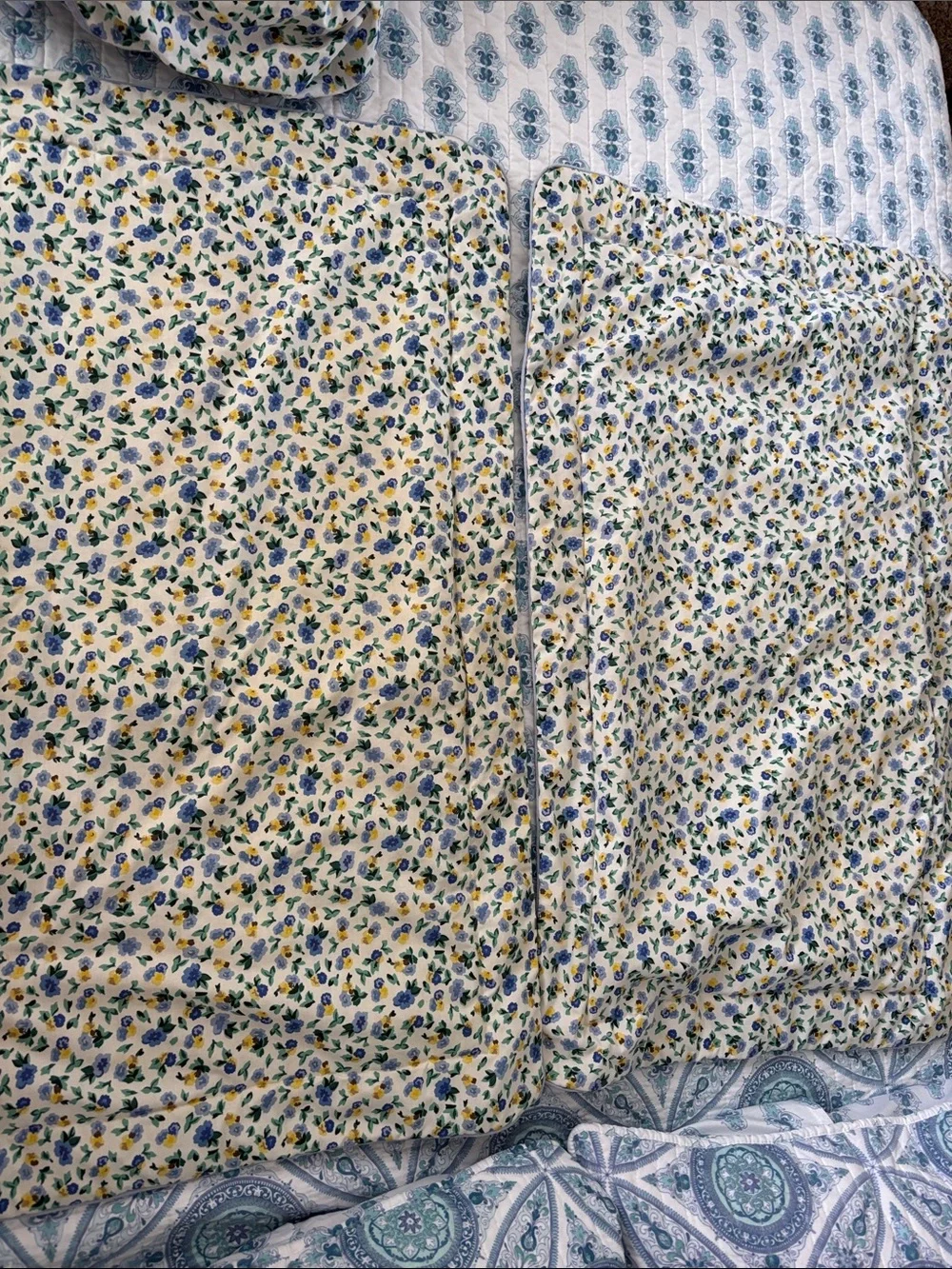 Vintage 80s 90s Laura Ashley Polyanthus King Bed Skirt and 2 Pillow Shams